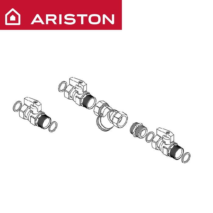 ARISTON KIT VALVOLE E FILTRO TRE RUBINETTI A SFERA E FILTRO AD Y 3083059