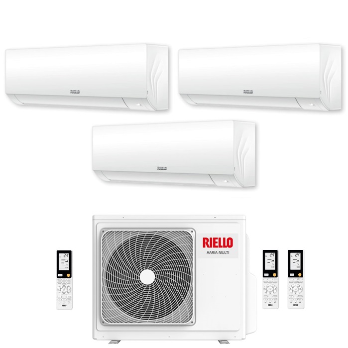 CLIMATIZZATORE CONDIZIONATORE RIELLO INVERTER TRIAL SPLIT AARIA MULTI PLUS I 7000+7000+7000 BTU R-32 CON AARIA MULTI 355 PI 7+7+7 A++/A+ WI-FI INTEGRATO