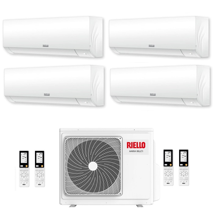 CLIMATIZZATORE CONDIZIONATORE RIELLO INVERTER QUADRI SPLIT AARIA MULTI PLUS I 7000+9000+12000+12000 BTU R-32 CON AARIA MULTI 485 PI 7+9+12+12 A++/A+ WI-FI INTEGRATO