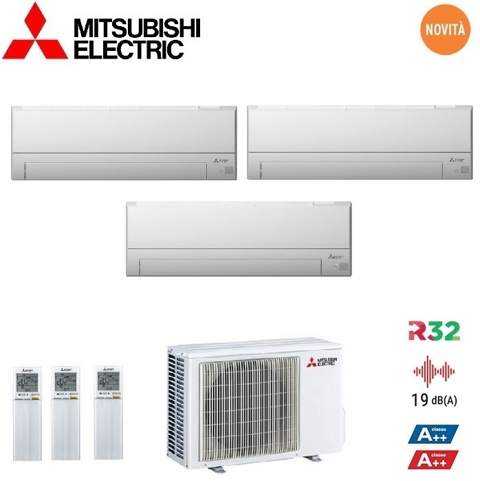 CLIMATIZZATORE CONDIZIONATORE MITSUBISHI ELECTRIC TRIAL SPLIT INVERTER SERIE MSZ-BT 9000+12000+12000 BTU CON MXZ-3F68VF WI-FI INTEGRATO R-32 9+12+12 A++