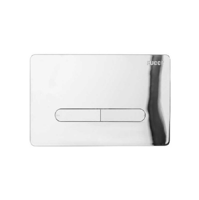 PUCCI - PLACCA DI COMANDO modello: ECO TRATTO 80000572 con 2 pulsanti di scarico per WC a pavimento CROMO
