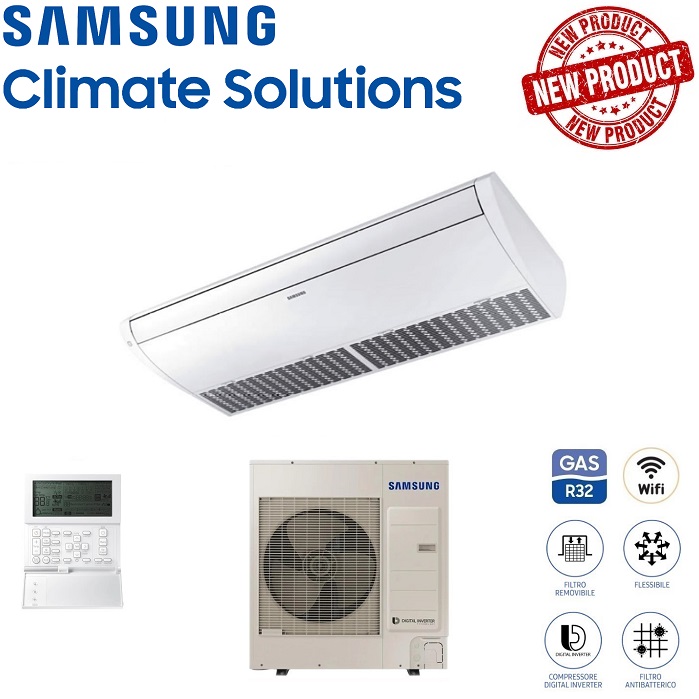 CLIMATIZZATORE CONDIZIONATORE SAMSUNG INVERTER SOFFITTO 42000 BTU AC120RNCDKG/EU MONOFASE R-32 WI-FI OPTIONAL CLASSE A++/A+ CON COMANDO A FILO INCLUSO - NOVITÀ