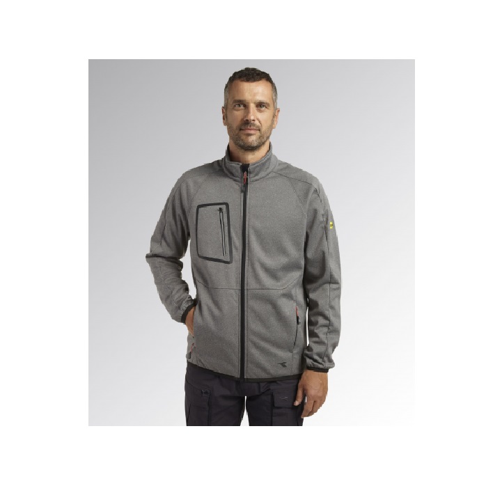 GIACCA DA LAVORO DIADORA BONDED JACKET CROSS SOFTSHELL  - 702.178366 COLORE STEEL GRAY/MELANGE TAGLIE S-XXL