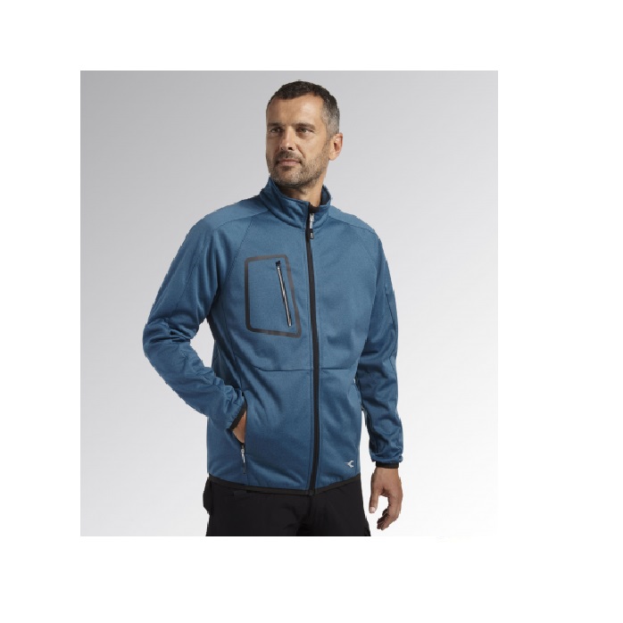 GIACCA DA LAVORO DIADORA BONDED JACKET CROSS SOFTSHELL  - 702.178366 COLORE MOROCCAN BLUE/MELANGE TAGLIE S-XXL