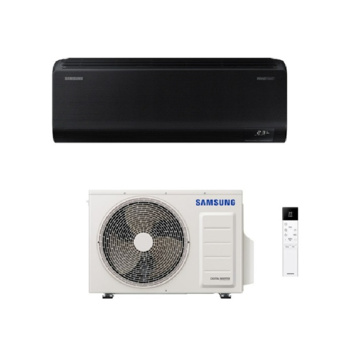 CONDIZIONATORE SAMSUNG SERIE WINDFREE BLACK 2025 MONOSPLIT 12000 BTU CLASSE A+++ INVERTER WIFI E TELECOMANDO SOLARCELL - TECNOLOGIA AI
