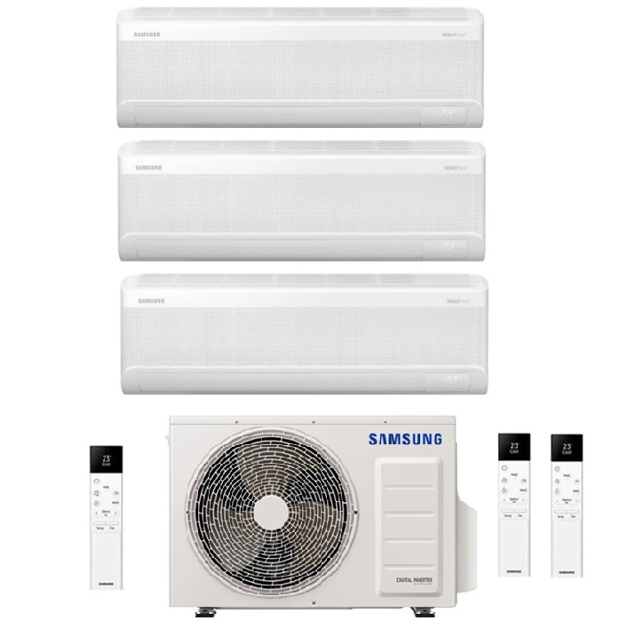 CONDIZIONATORE SAMSUNG INVERTER TRIAL SPLIT WINDFREE ELITE S2 7000+7000+12000 con AJ052TXJ R-32 CLASSE A++ WIFI - NEW 7+7+12
