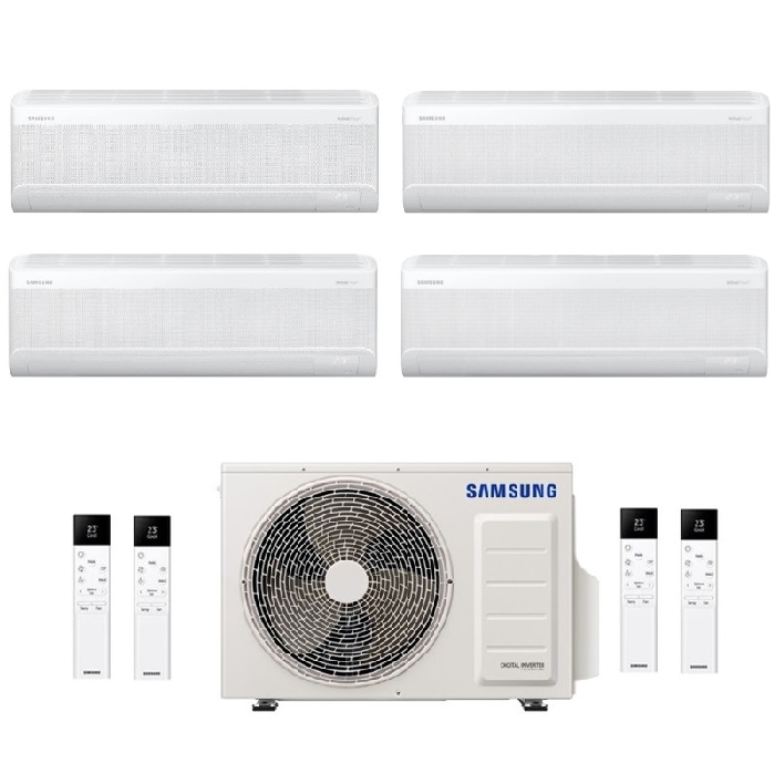 CONDIZIONATORE SAMSUNG INVERTER QUADRI SPLIT WINDFREE ELITE S2 7000+7000+9000+12000 con AJ080TXJ R-32 CLASSE A++ WIFI - NEW 7+7+9+12