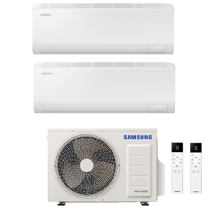 CONDIZIONATORE SAMSUNG INVERTER DUAL SPLIT CEBU S2 WI-FI 9000+12000 con AJ050TXJ R-32 CLASSE A+++ WIFI - NEW 9+12