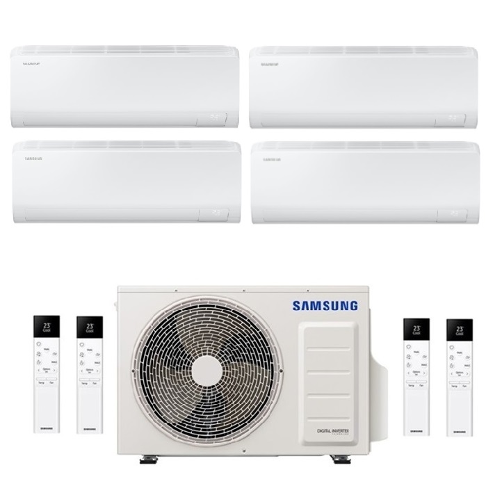 CONDIZIONATORE SAMSUNG INVERTER QUADRI SPLIT CEBU S2 WI-FI 7000+7000+12000+12000 con AJ080TXJ R-32 CLASSE A++ WIFI - NEW 7+7+12+12