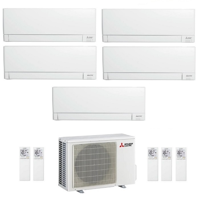 CLIMATIZZATORE CONDIZIONATORE MITSUBISHI ELECTRIC PENTA SPLIT INVERTER LINEA PLUS SERIE MSZ-AY R-32 9000+9000+9000+9000+9000 CON MXZ-5F102VF A++ WI-FI INCLUSO - NEW 9+9+9+9+9